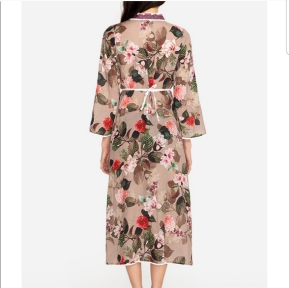 Johnny Was Kimono Wrap Hydrangea Printed Dress - Picture 3 of 16